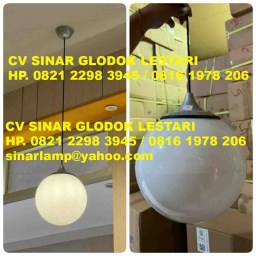 Lampu Gantung Bulat Bola Plastik Mika 30cm dan 40cm